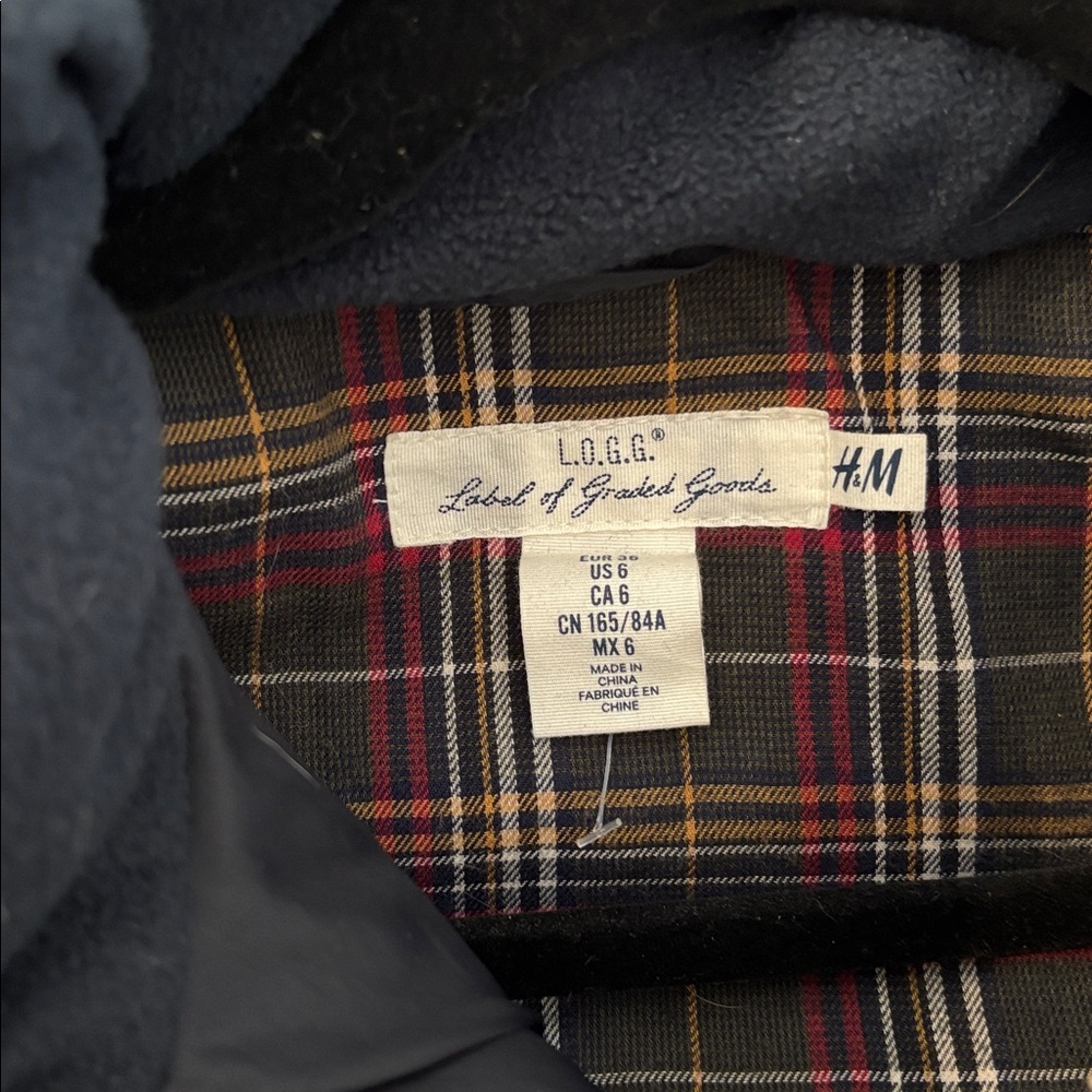 H&M L.O.G.G. Navy Hooded Puffer Vest - Picture 6 of 7